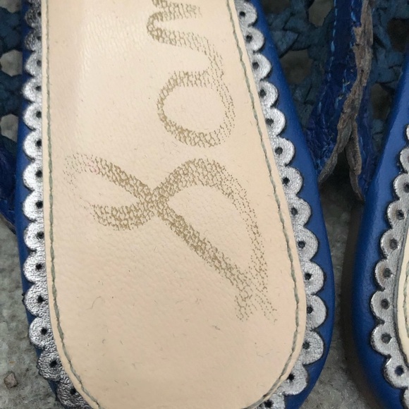 SAM ELDMAN Blue netted mules - Picture 11 of 15